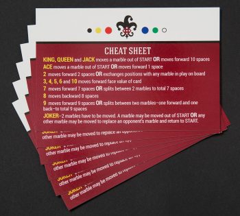 Marbles-and-Jokers Game Cheat Sheets